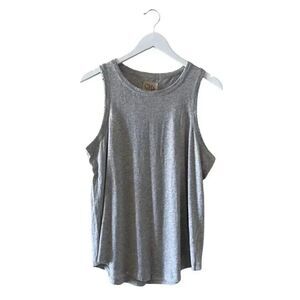 Chaser CREW NECK MUSCLE TANK Heather Gray  Festival Bohemian Sleeveless SZ M